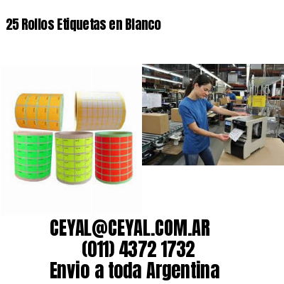 25 Rollos Etiquetas en Blanco