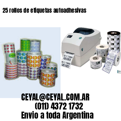 25 rollos de etiquetas autoadhesivas