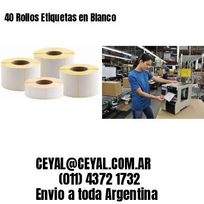 40 Rollos Etiquetas en Blanco