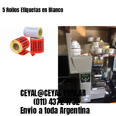 5 Rollos Etiquetas en Blanco