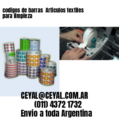 codigos de barras 	Articulos textiles para limpieza