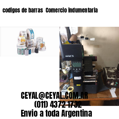 codigos de barras 	Comercio indumentaria