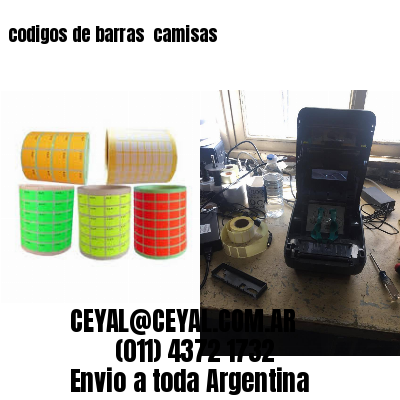 codigos de barras 	camisas