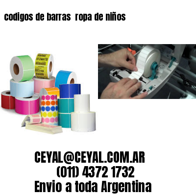 codigos de barras 	ropa de niños