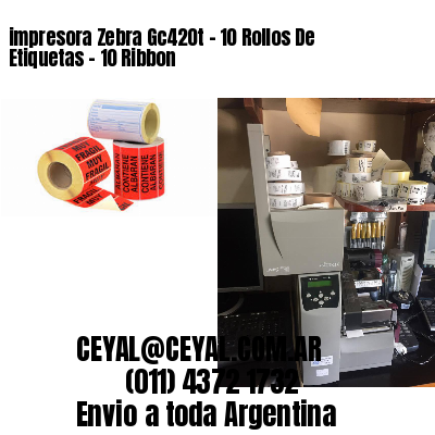 impresora Zebra Gc420t – 10 Rollos De Etiquetas – 10 Ribbon