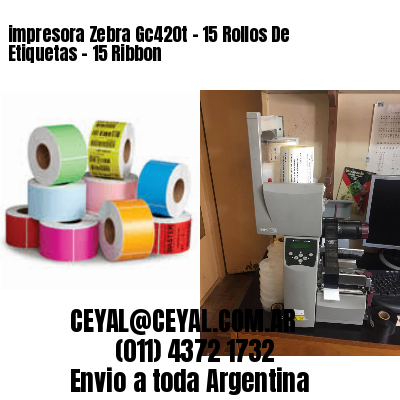 impresora Zebra Gc420t – 15 Rollos De Etiquetas – 15 Ribbon