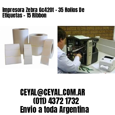 impresora Zebra Gc420t – 35 Rollos De Etiquetas – 15 Ribbon