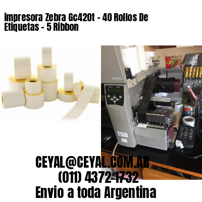 impresora Zebra Gc420t – 40 Rollos De Etiquetas – 5 Ribbon