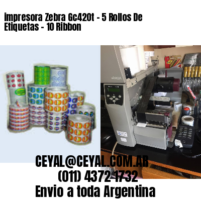 impresora Zebra Gc420t – 5 Rollos De Etiquetas – 10 Ribbon