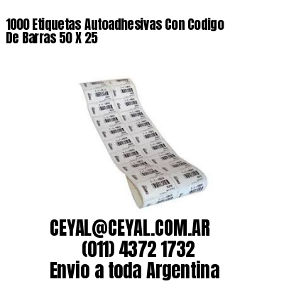 1000 Etiquetas Autoadhesivas Con Codigo De Barras 50 X 25