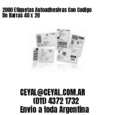 2000 Etiquetas Autoadhesivas Con Codigo De Barras 40 x 20