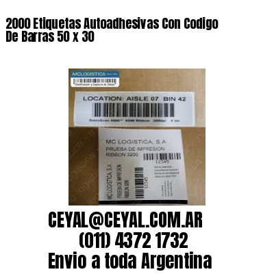 2000 Etiquetas Autoadhesivas Con Codigo De Barras 50 x 30