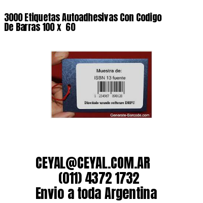 3000 Etiquetas Autoadhesivas Con Codigo De Barras 100 x  60