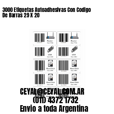 3000 Etiquetas Autoadhesivas Con Codigo De Barras 29 X 20