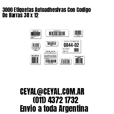 3000 Etiquetas Autoadhesivas Con Codigo De Barras 38 x 12