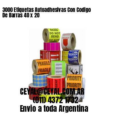 3000 Etiquetas Autoadhesivas Con Codigo De Barras 40 x 20