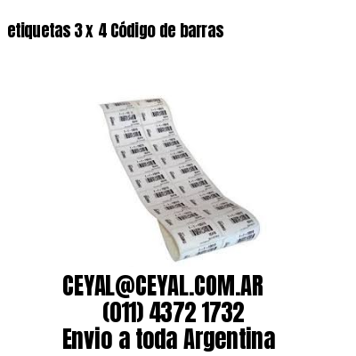 etiquetas 3 x 4 Código de barras