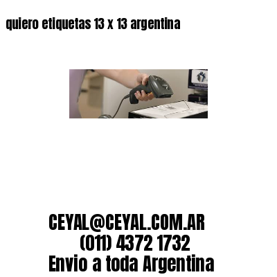 quiero etiquetas 13 x 13 argentina