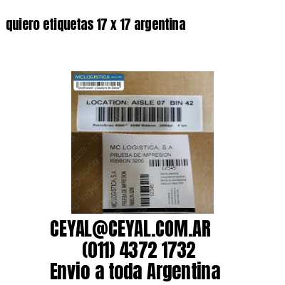 quiero etiquetas 17 x 17 argentina