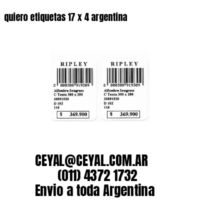 quiero etiquetas 17 x 4 argentina