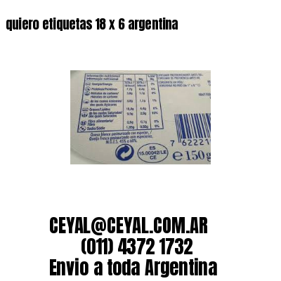 quiero etiquetas 18 x 6 argentina