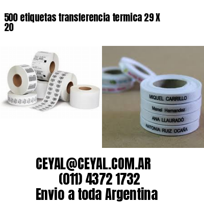 500 etiquetas transferencia termica 29 X 20