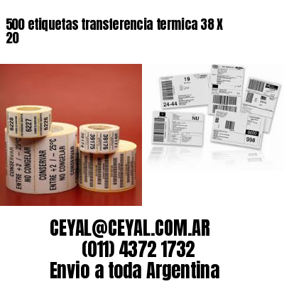 500 etiquetas transferencia termica 38 X 20