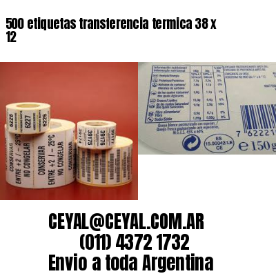 500 etiquetas transferencia termica 38 x 12