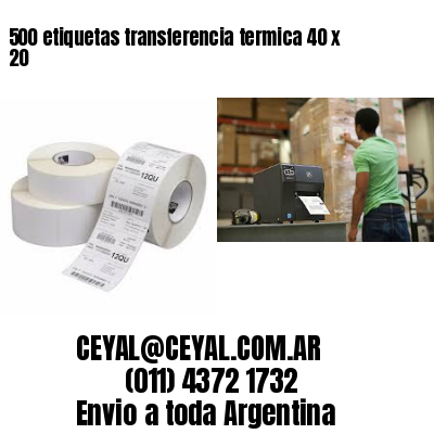 500 etiquetas transferencia termica 40 x 20