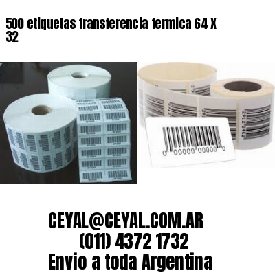 500 etiquetas transferencia termica 64 X 32