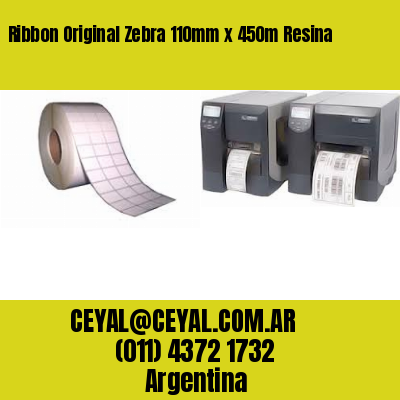 Ribbon Original Zebra 110mm x 450m Resina