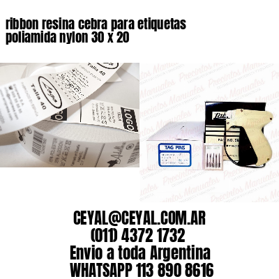 ribbon resina cebra para etiquetas poliamida nylon 30 x 20