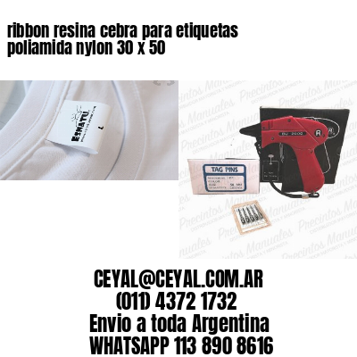 ribbon resina cebra para etiquetas poliamida nylon 30 x 50
