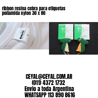 ribbon resina cebra para etiquetas poliamida nylon 30 x 80