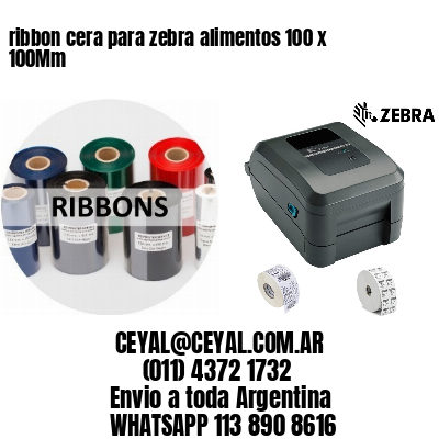 ribbon cera para zebra alimentos 100 x 100Mm