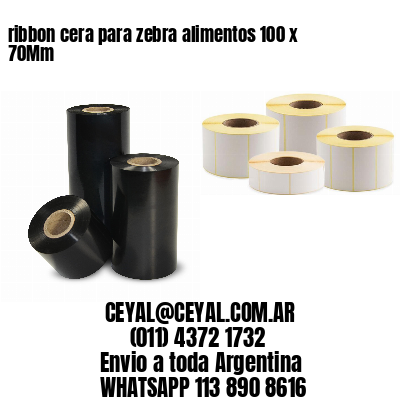 ribbon cera para zebra alimentos 100 x 70Mm