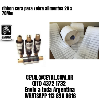 ribbon cera para zebra alimentos 20 x 70Mm