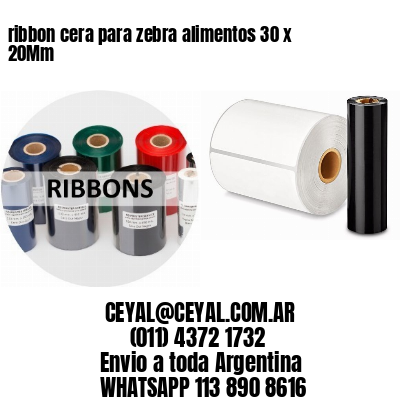 ribbon cera para zebra alimentos 30 x 20Mm