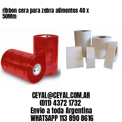 ribbon cera para zebra alimentos 40 x 50Mm