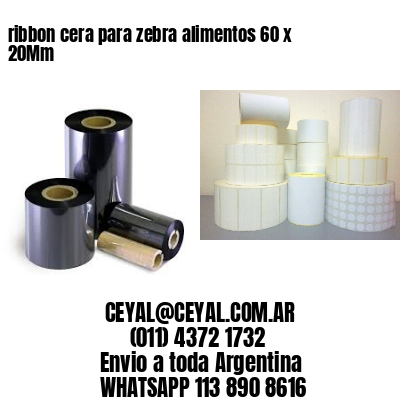 ribbon cera para zebra alimentos 60 x 20Mm