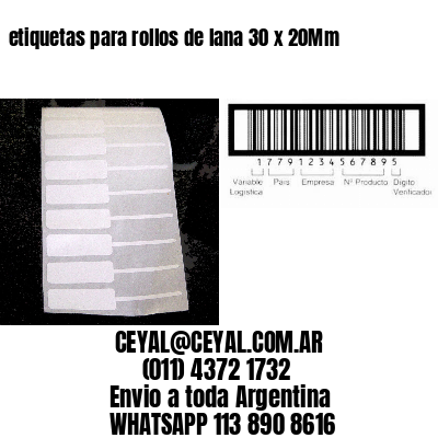 etiquetas para rollos de lana 30 x 20Mm