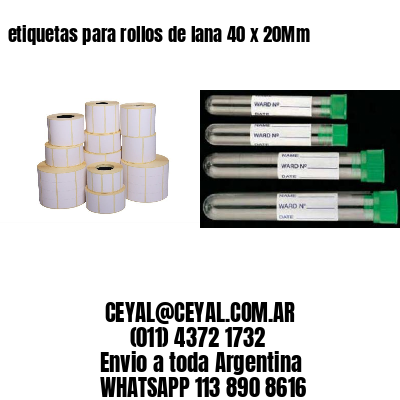 etiquetas para rollos de lana 40 x 20Mm