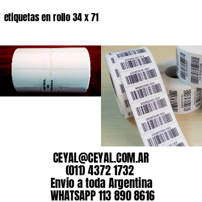 etiquetas en rollo 34 x 71