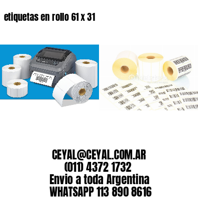 etiquetas en rollo 61 x 31