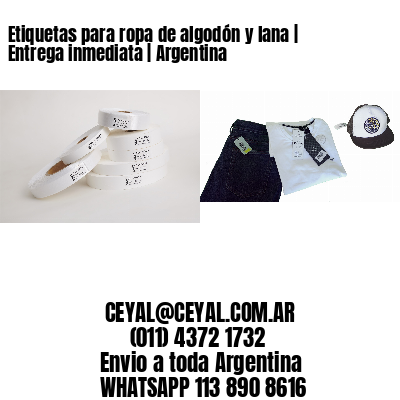 Etiquetas para ropa de algodón y lana | Entrega inmediata | Argentina