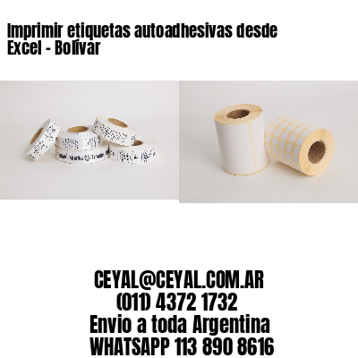 Imprimir etiquetas autoadhesivas desde Excel - Bolívar