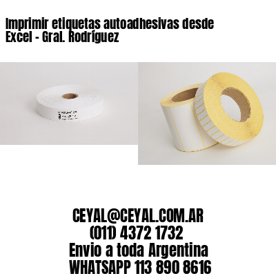 Imprimir etiquetas autoadhesivas desde Excel - Gral. Rodríguez