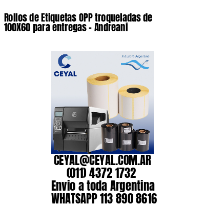 Rollos de Etiquetas OPP troqueladas de 100X60 para entregas – Andreani
