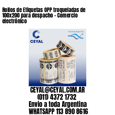 Rollos de Etiquetas OPP troqueladas de 100×200 para despacho – Comercio electrónico