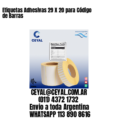 Etiquetas Adhesivas 29 X 20 para Código de Barras